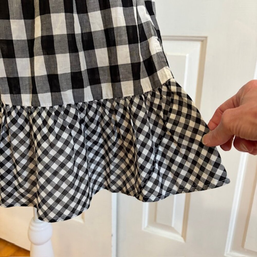 J. Crew Black/White Gingham Ruffle Halter Mini Dress Size Small - Picture 3 of 9